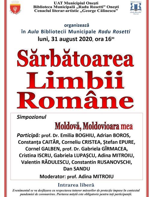 Sărbătoarea Limbii Române la Biblioteca Municipală ”Radu Rosetti”  din Onești